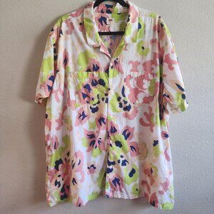 Levis Shirt Mens 2XL XXL Multicolor Floral Print Short Sleeve Button Up Relaxed